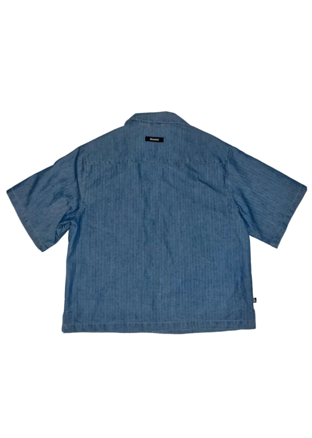 Ananke Cropped Blue Button Down Shirt - Men's Large