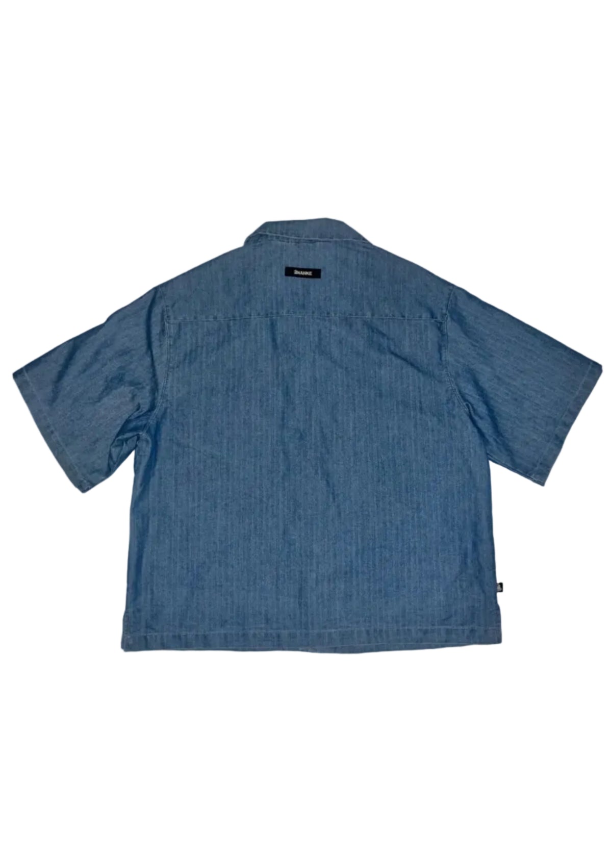 Ananke Cropped Blue Button Down Shirt - Men's Large