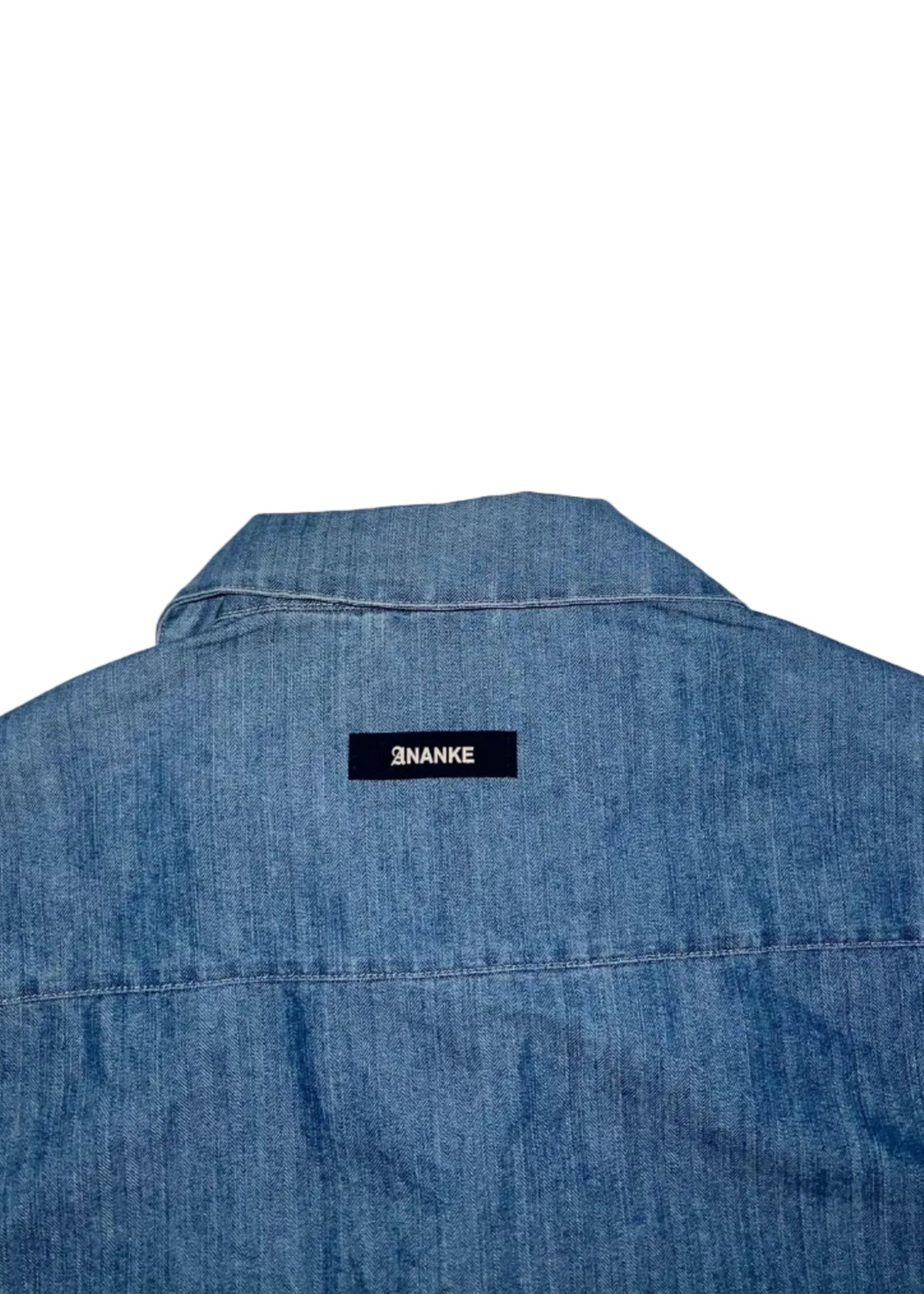Ananke Cropped Blue Button Down Shirt - Men's Large