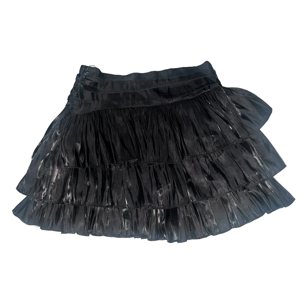 DO+BE Ruffled Black Mini Skirt - Small