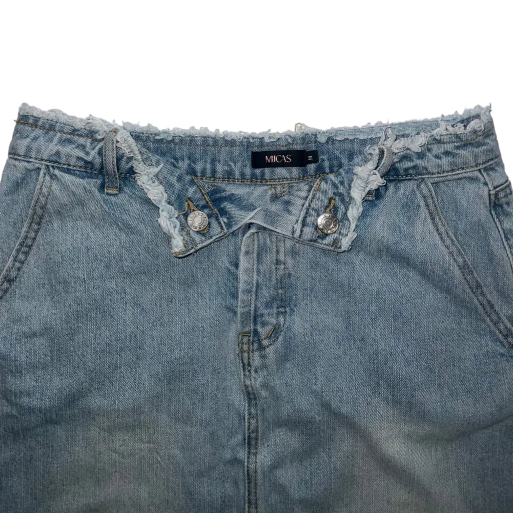 Micas Asymmetrical Denim Skirt - Medium