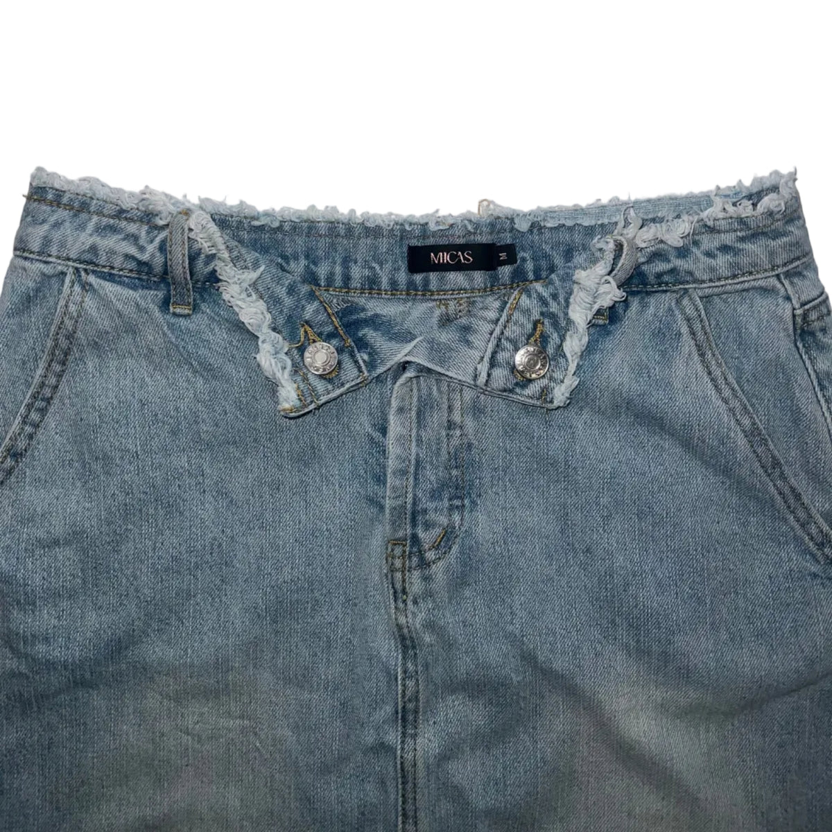 Micas Asymmetrical Denim Skirt - Medium