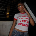 Red and White Graphic Tee - Small