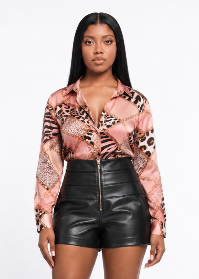 Fashion Nova Chain Link Blouse - Small