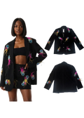 Nasty Gal Embellished Diamante Feather Blazer - Women's Size 4
