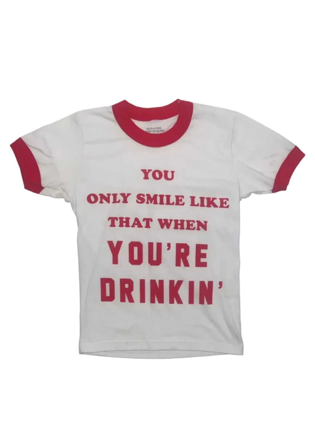 Red and White Graphic Tee - Small