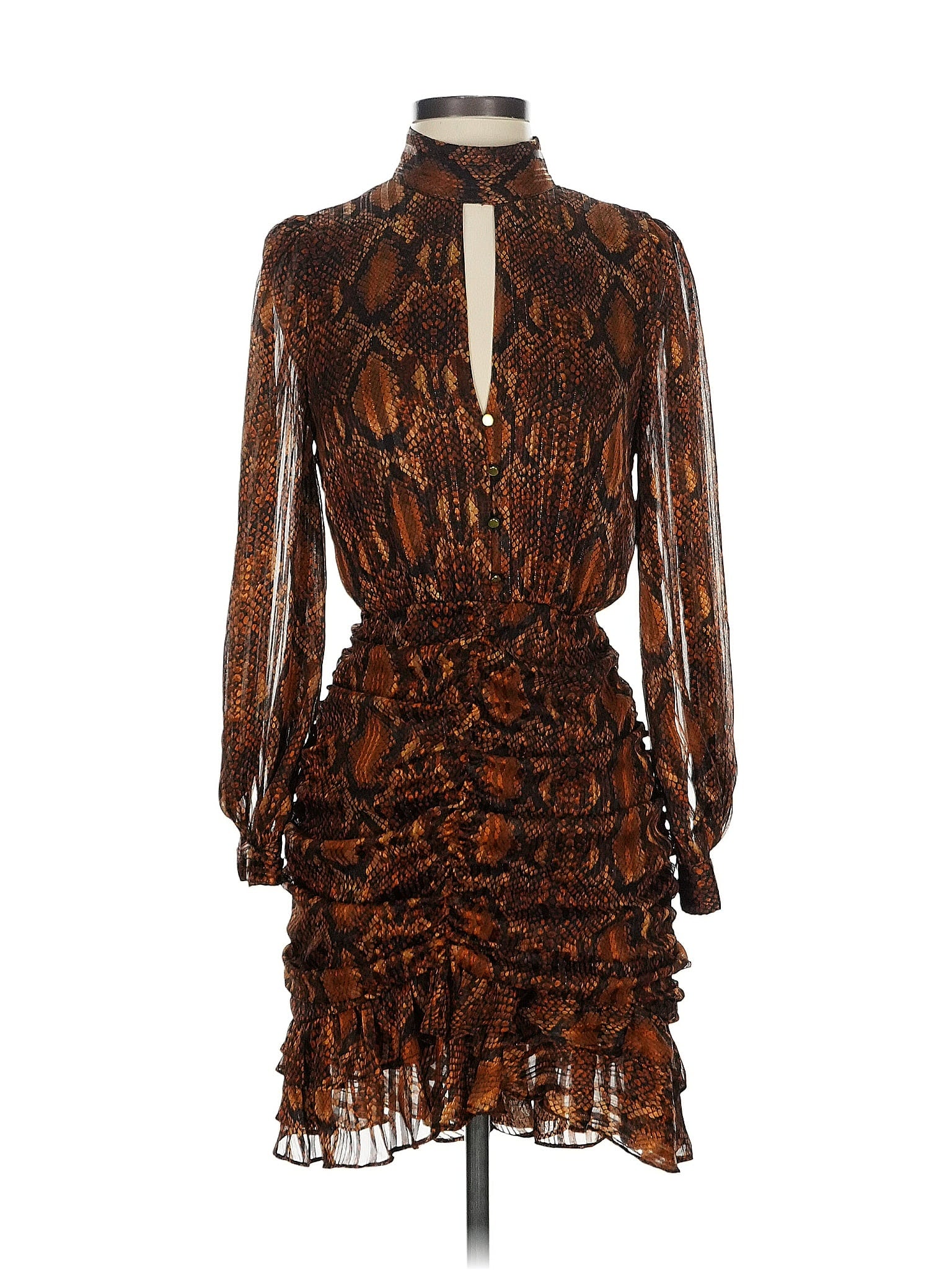 Zara Brown Animal Print Mini Dress - Size XS