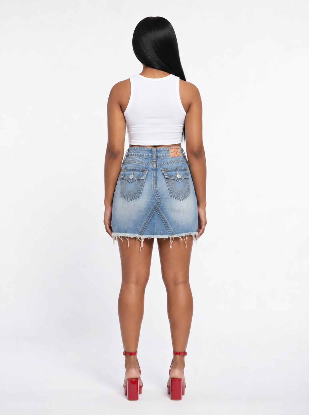 True Religion Distressed Denim Skirt - Women's Size 25