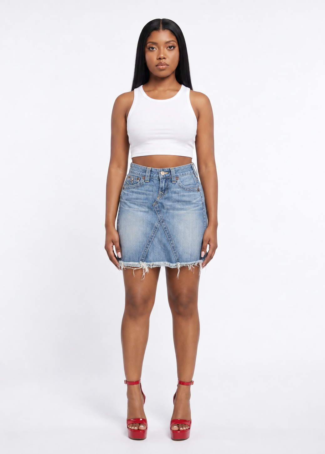 True Religion Distressed Denim Skirt - Women's Size 25