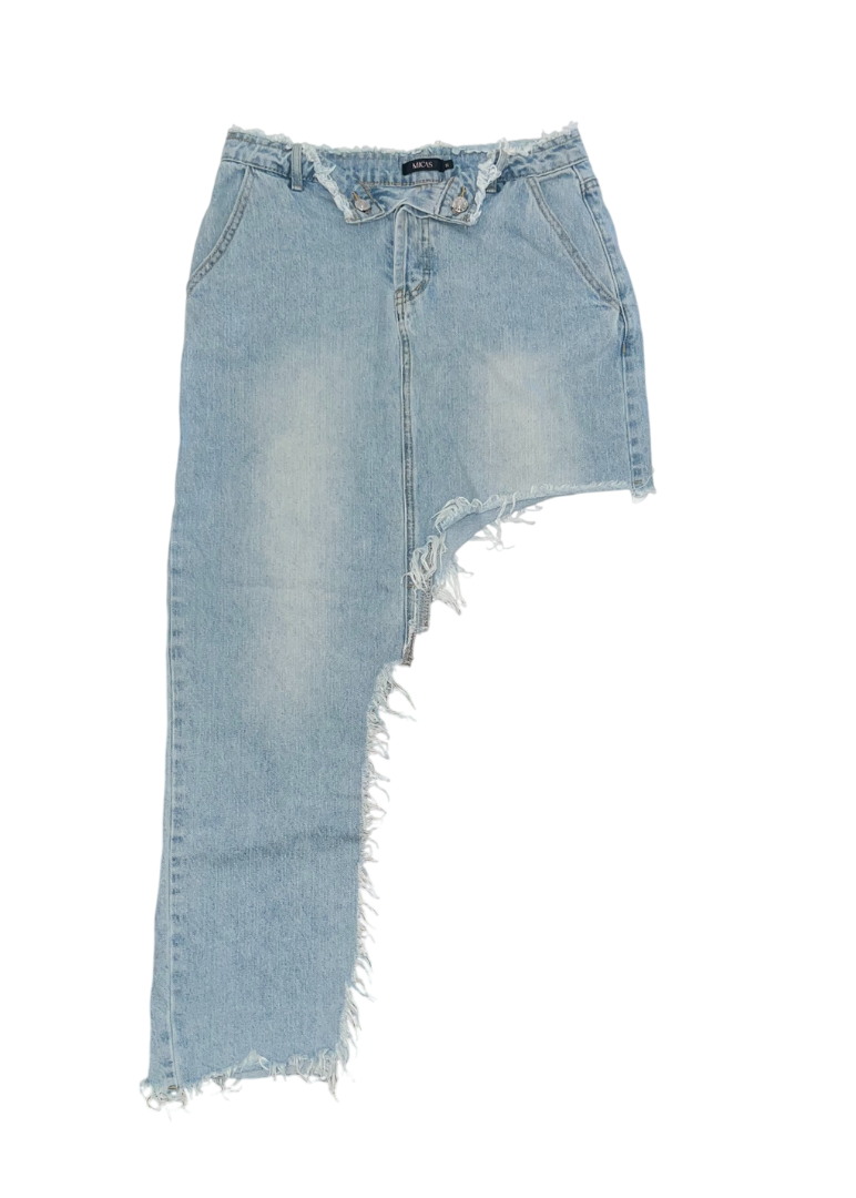 Micas Asymmetrical Denim Skirt - Medium